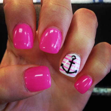 cute nails for a cruise|nautical style summer nails.